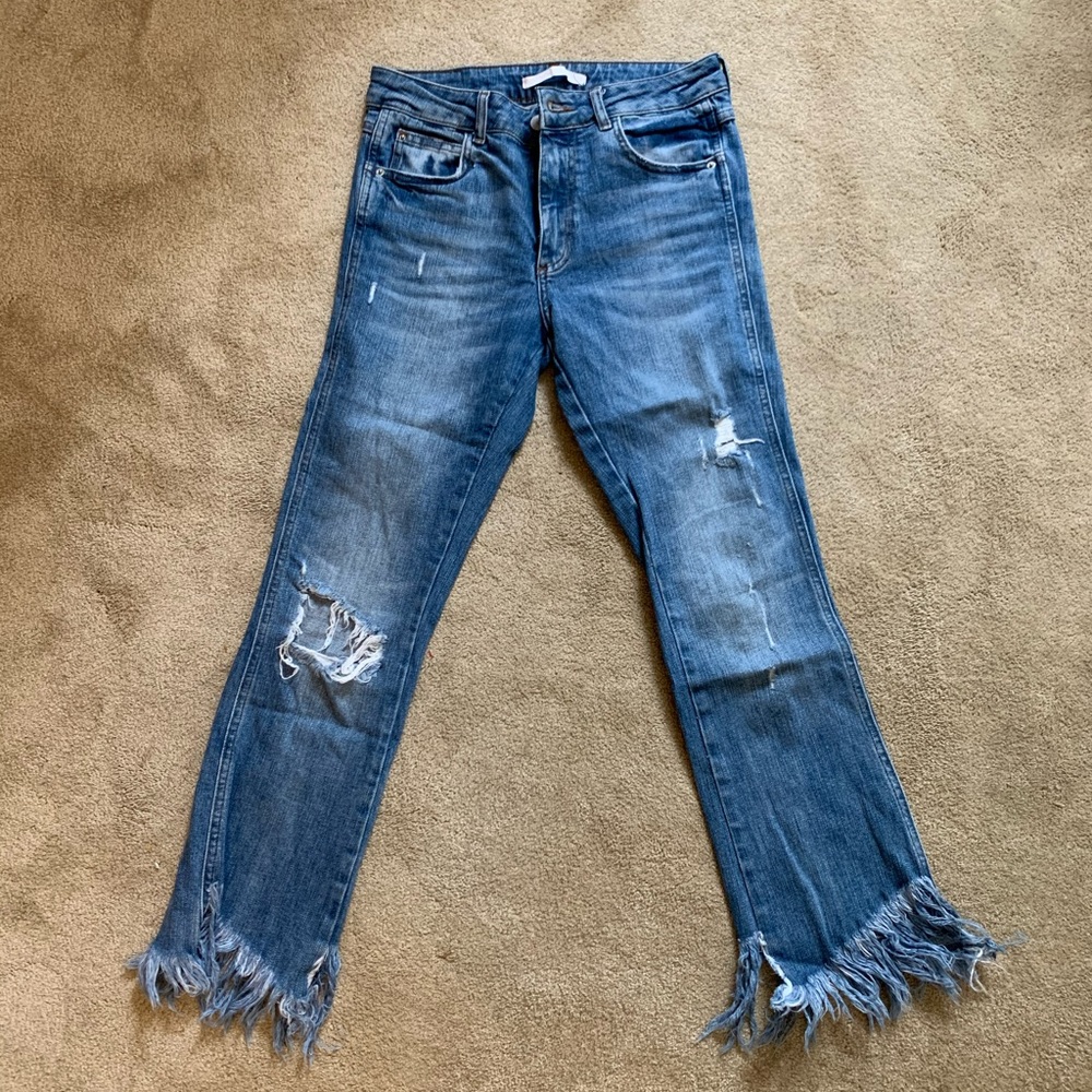 Zara Trafaluc Frayed Jeans